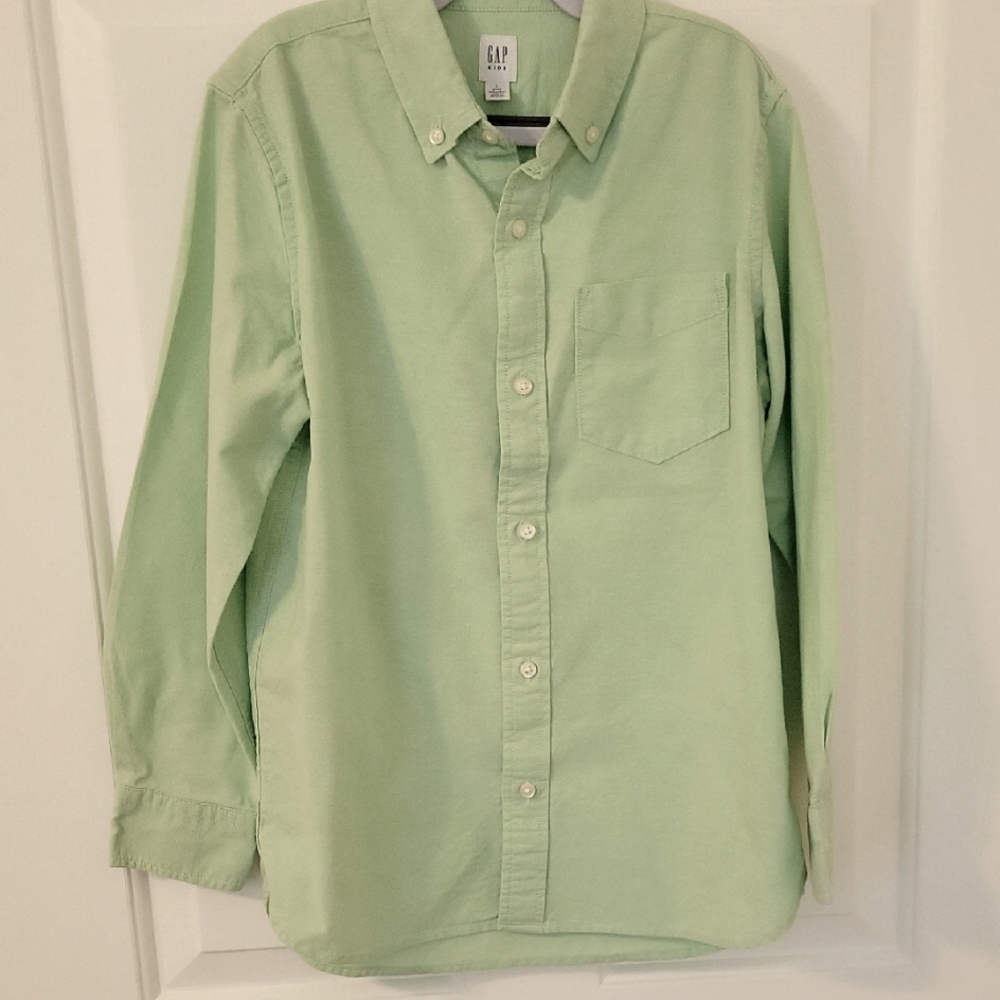 Never Worn Gap Minty Lime Boys Button Down Size 10 (L)